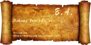 Babay Adrián névjegykártya