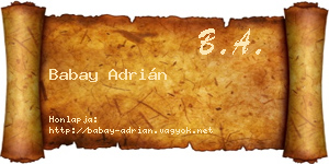 Babay Adrián névjegykártya